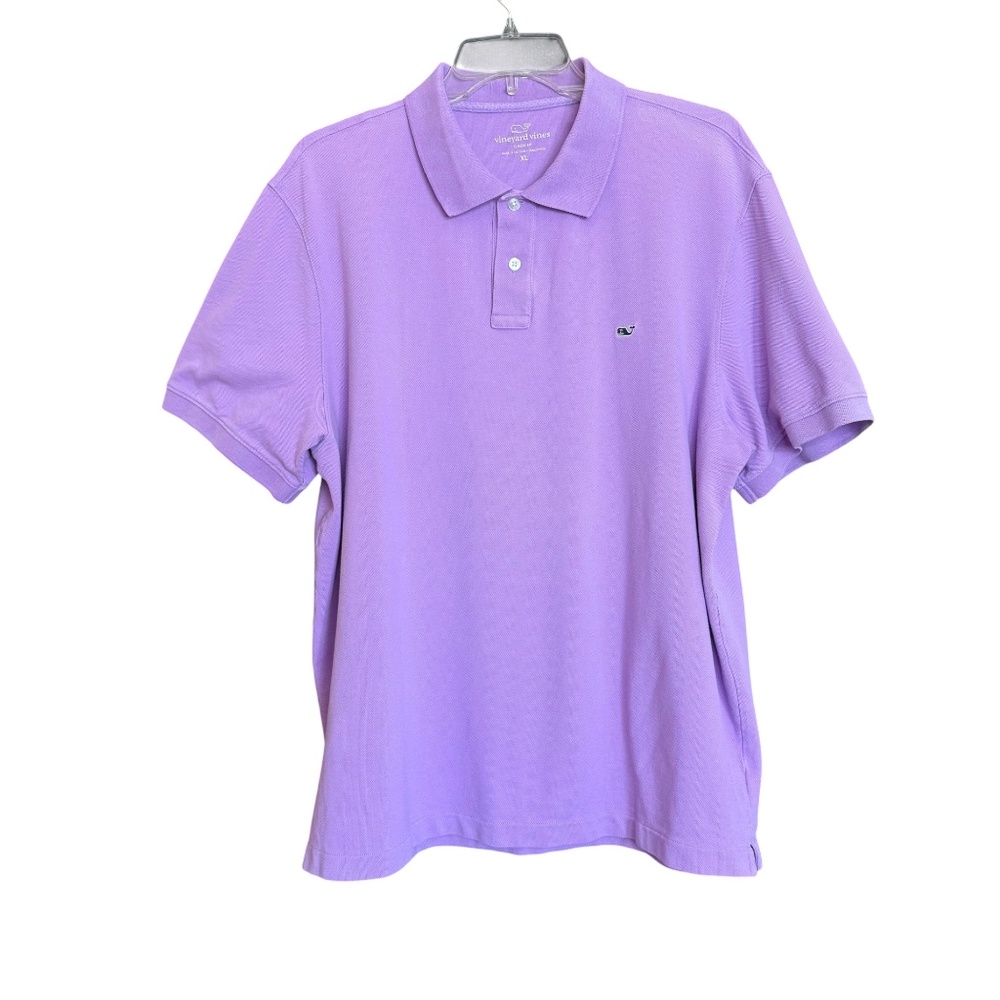 Vineyard Vines Purple Cotton Pique Polo Shirt Classic Fit Whale Logo Men XL